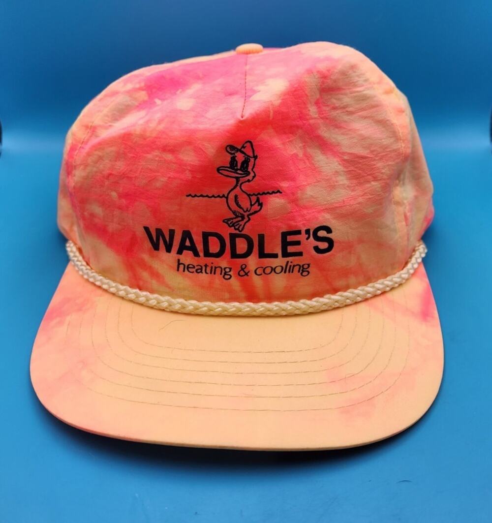 vtg waddles Duck heating and cooling snapback hat cap clean
